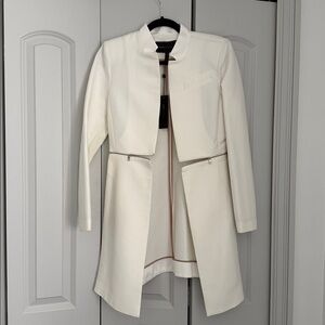 BCBGMaxAzria Ivory Open-Front Zipper Jacket - XS
